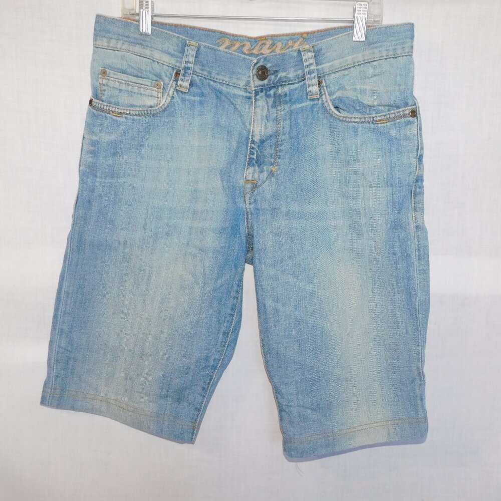 Mavi Matt Jeans Converted into shorts Blue Mens 32" x 12.5" **READ